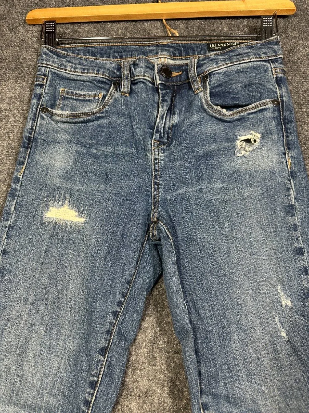 Blank NYC Jeans Womens 26 The Bond Mid Rise Skinny Distressed Cotton Stretch